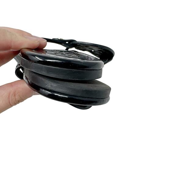 TORY BURCH Black Patent Leather Miller Classic Designer Logo Sandals Size 8.5 - Picture 9 of 10